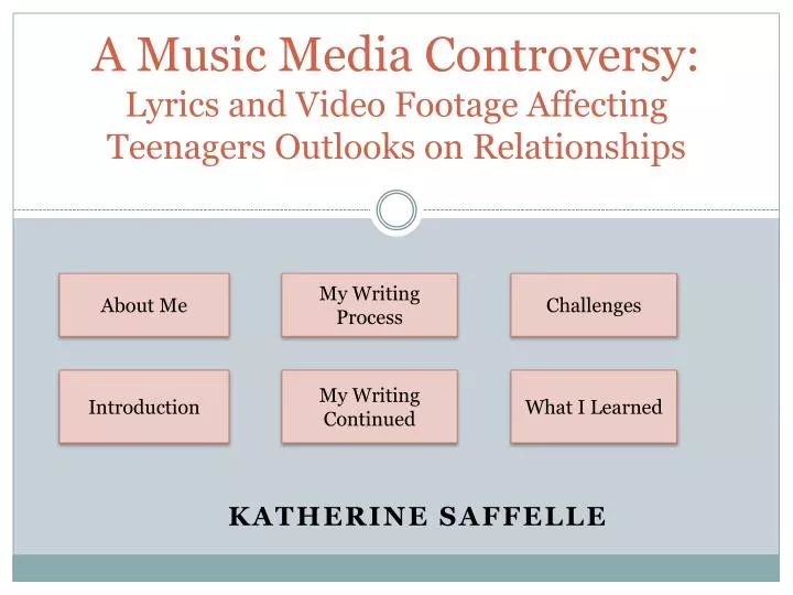 a music media controversy lyrics and video footage affecting teenagers outlooks on relationships