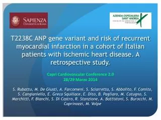 Capri Cardiovascular Conference 2.0 28/29 Marzo 2014
