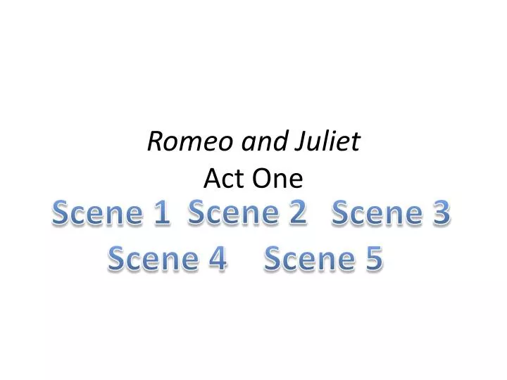 romeo and juliet act one