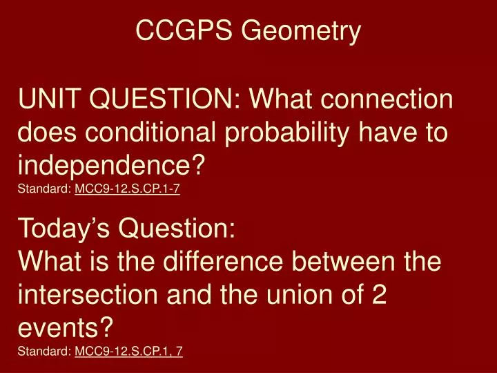 ccgps geometry
