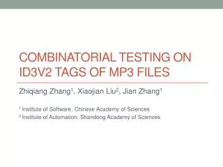 Combinatorial Testing on ID3v2 Tags of MP3 Files