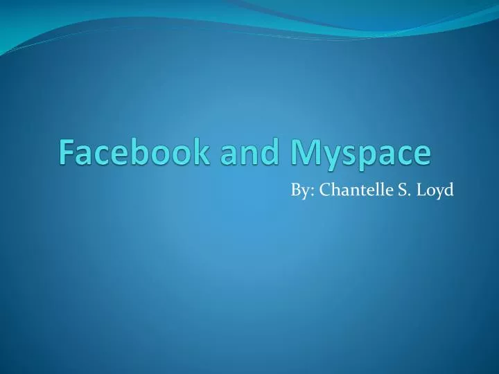 facebook and myspace