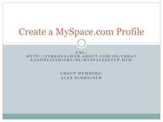 create a myspace com profile