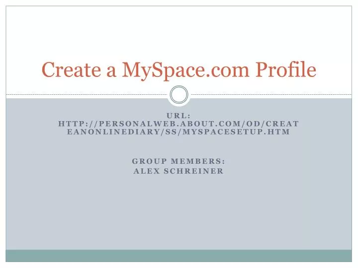 create a myspace com profile