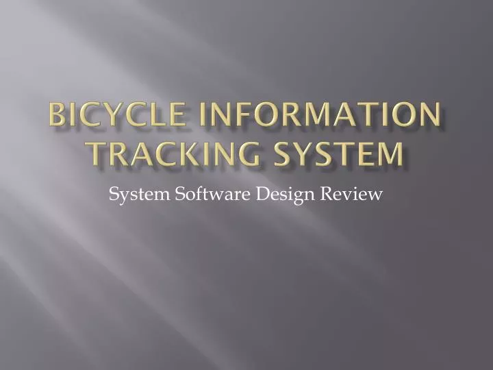 bicycle information tracking system