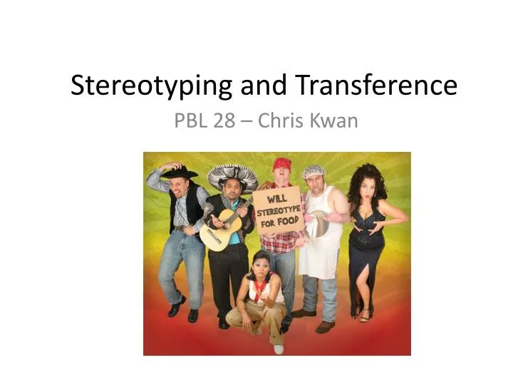 stereotyping and transference