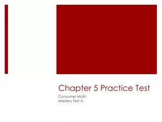 Chapter 5 Practice Test