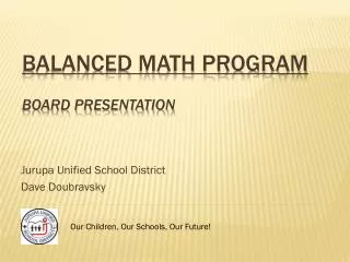 Balanced Math Program Board Presentation