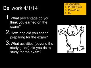 What percentage do you think you earned on the exam?