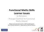 Functional Maths Skills Learner Issues - slide 1
