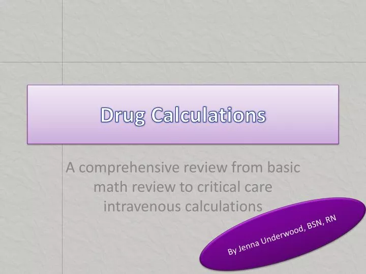 drug calculations