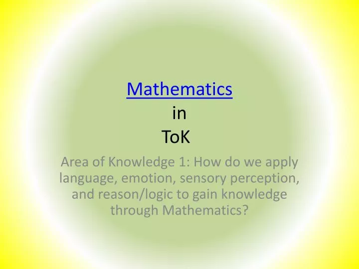 mathematics in tok