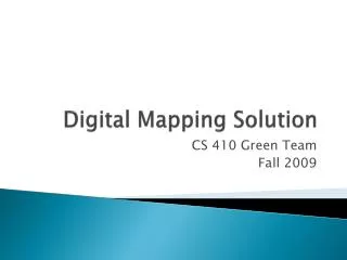 Digital Mapping Solution
