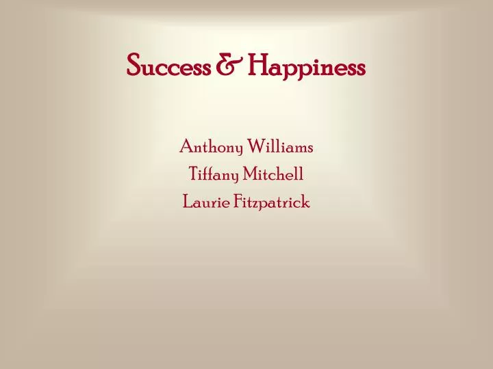 success happiness