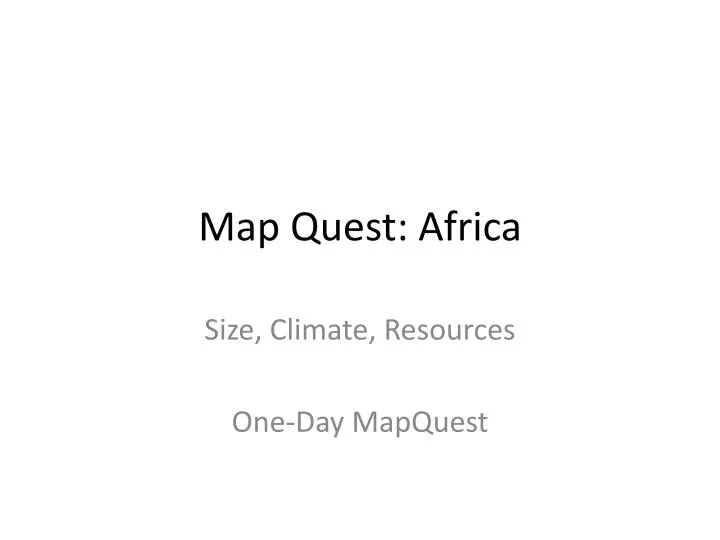 map quest africa