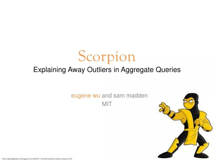 scorpion explaining away outliers in aggregate queries