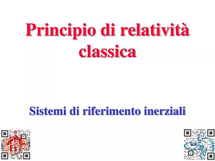 principio di relativit classica