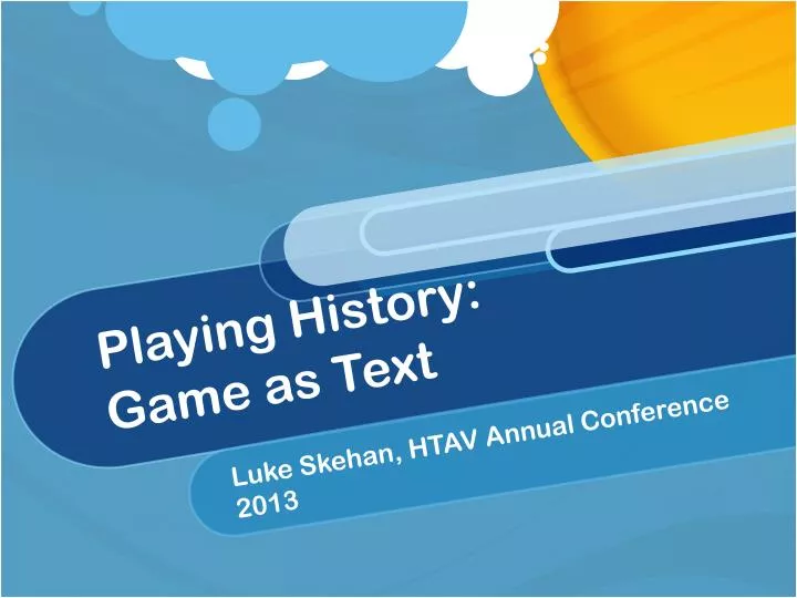playing history game as text