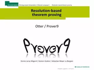 Resolution-based theorem proving