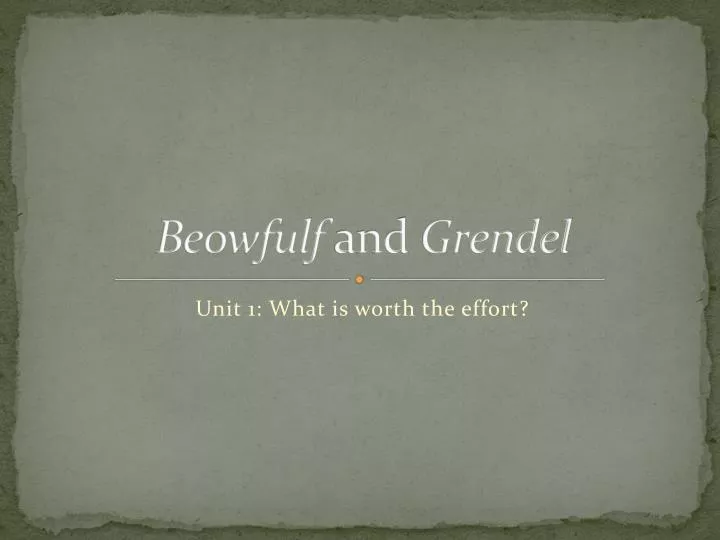 beowfulf and grendel
