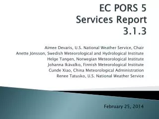 EC PORS 5 Services Report 3.1.3