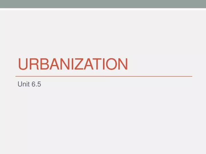 urbanization