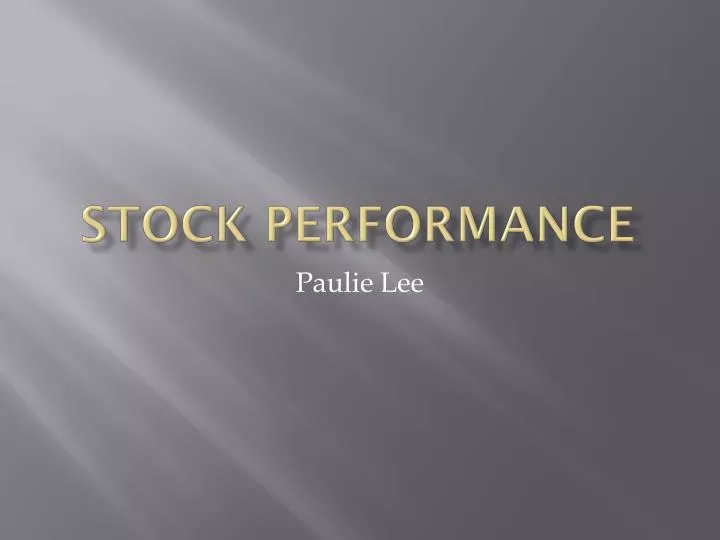 stock performance