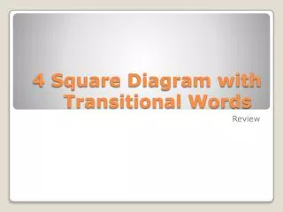 4 square diagram with transitional words