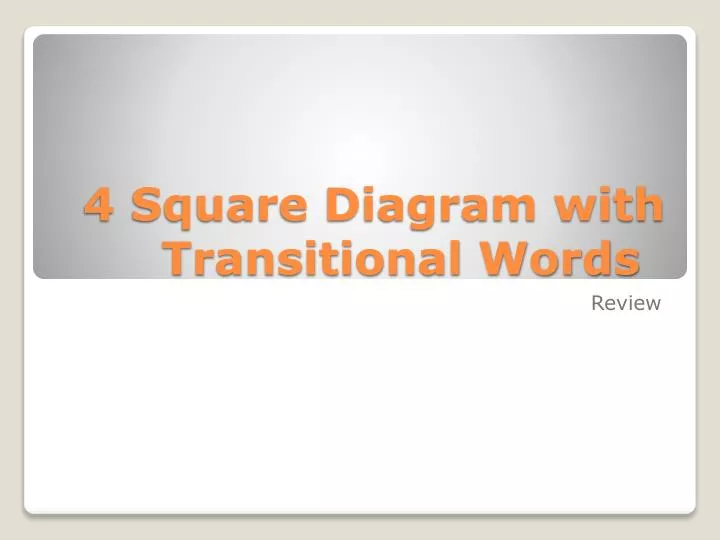 4 square diagram with transitional words