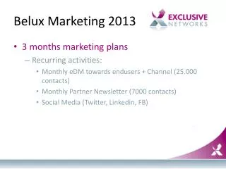 Belux Marketing 2013