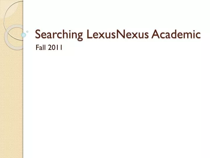 searching lexusnexus academic