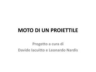 moto di un proiettile