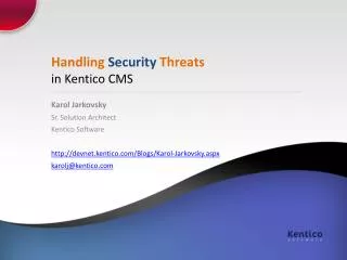 Handling Security Threats in Kentico CMS