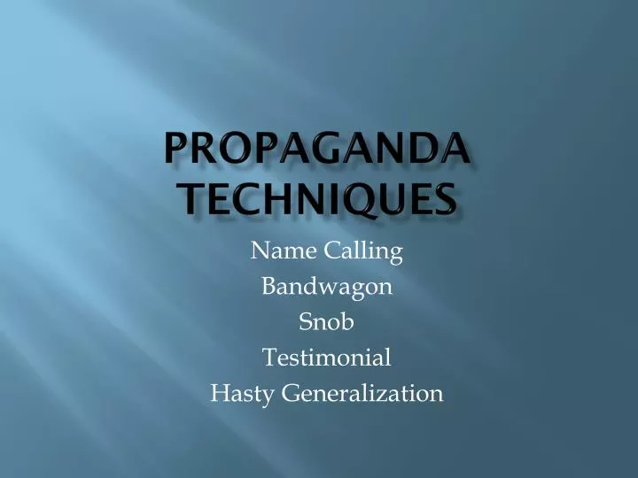 propaganda techniques