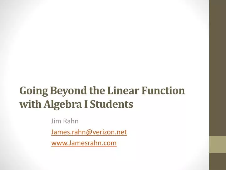 going beyond the linear function with algebra i students