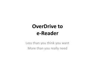 overdrive to e reader