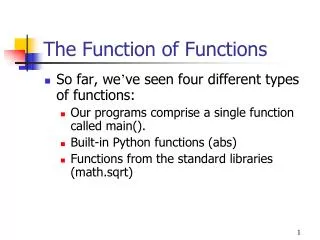 The Function of Functions