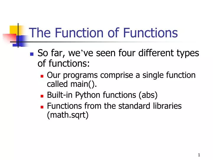 the function of functions
