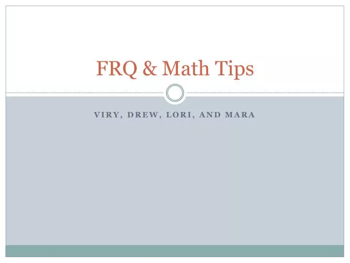 frq math tips