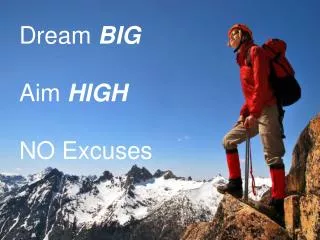 Dream BIG Aim HIGH NO Excuses