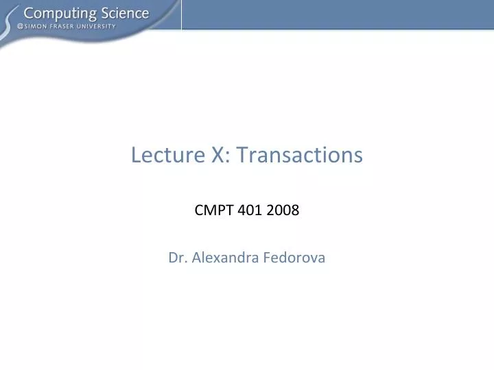 lecture x transactions
