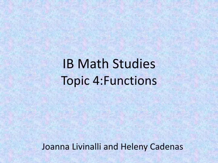 ib math studies topic 4 functions