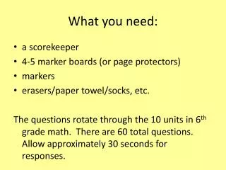 What you need: