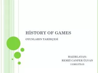 h story of games