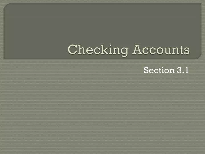 checking accounts