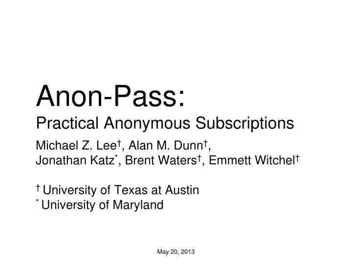 anon pass practical anonymous subscriptions