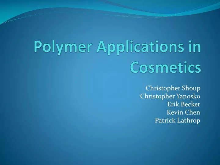 polymer applications in cosmetics