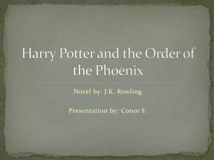 harry potter and the order of the phoenix