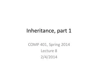 Inheritance, part 1