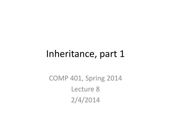 inheritance part 1